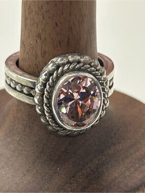 Vintage Sterling Silver Kunzite ring size 5.25